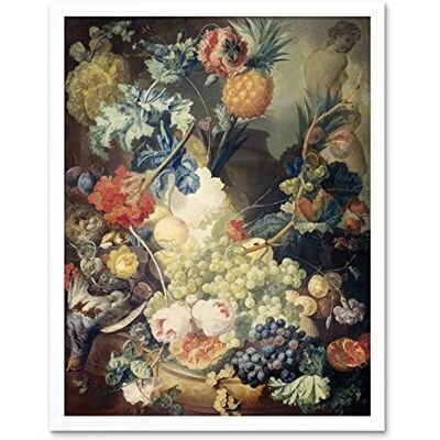 Artery8 Van Os Still Life Flowers Fruits Birds Painting Art Print Framed Poster Wall Decor 12x16 inch Artery8 Van Os Still Life Flowers Fruits Birds Painting Art Print Framed Poster Wall Decor 12x16 inch