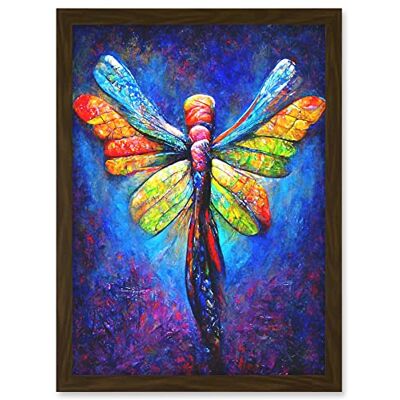Doppelganger33 LTD Vibrant Neon Dragonfly Glowing Night Oil Painting Artwork Framed A3 Wall Art Print Doppelganger33 LTD Vibrant Neon Dragonfly Glowing Night Oil Painting Artwork Framed A3 Wall Art Print