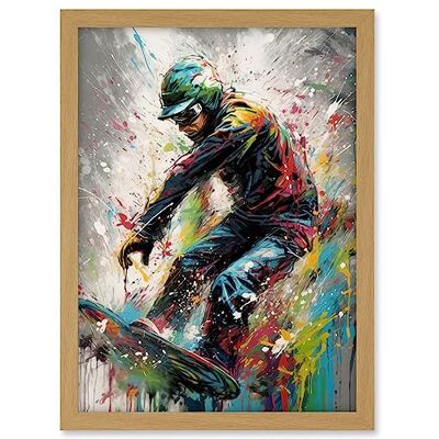 Artery8 Snowboarding Extreme Sport Athlete Paint Splat Artwork Framed A3 Wall Art Print Artery8 Snowboarding Extreme Sport Athlete Paint Splat Artwork Framed A3 Wall Art Print