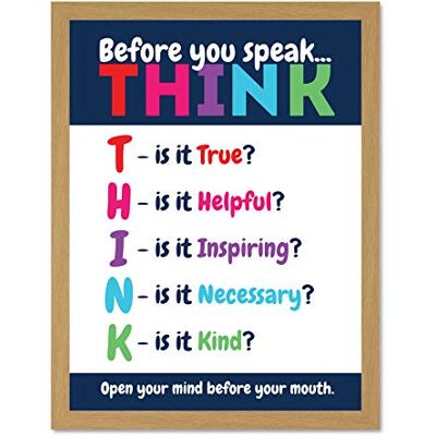 Fine Art Prints Before You Speak Think Life Inspirational Large Framed Art Print Poster Wall Decor 18x24 inch Fine Art Prints Before You Speak Think Life Inspirational Large Framed Art Print Poster Wall Decor 18x24 inch