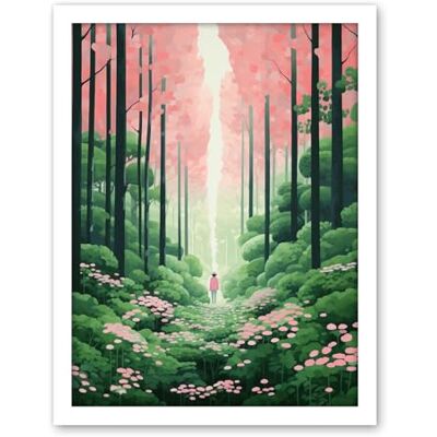 Artery8 Mount Yoshino Cherry Blossom Tree Forest Bright Artwork Baby Pink Green Walk in Nature Trail Artwork Framed Wall Art Print 18X24 Inch Artery8 Mount Yoshino Cherry Blossom Tree Forest Bright Artwork Baby Pink Green Walk in Nature Trail Artwork Framed Wall Art Print 18X24 Inch