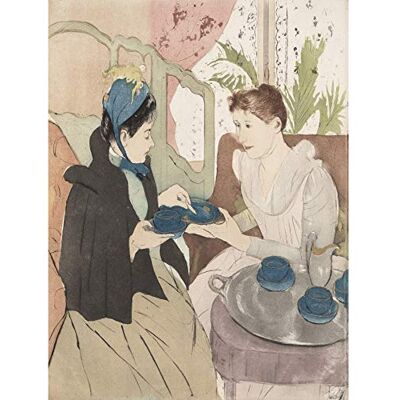 Fine Art Prints Cassatt Afternoon Tea Party Painting Premium Wall Art Canvas Print 18X24 Inch Fine Art Prints Cassatt Afternoon Tea Party Painting Premium Wall Art Canvas Print 18X24 Inch
