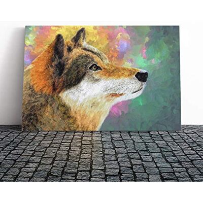 Big Box Art Wall Abstract Wolf Art (1) Canvas Print Gallery Wrapped 30mm Frame Wall Art 24x16 inches Ready to Hang Abstract Animals Picture Living Room Bedroom Lounge Office Big Box Art Wall Abstract Wolf Art (1) Canvas Print Gallery Wrapped 30mm Frame Wall Art 24x16 inches Ready to Hang Abstract Animals Picture Living Room Bedroom Lounge Office