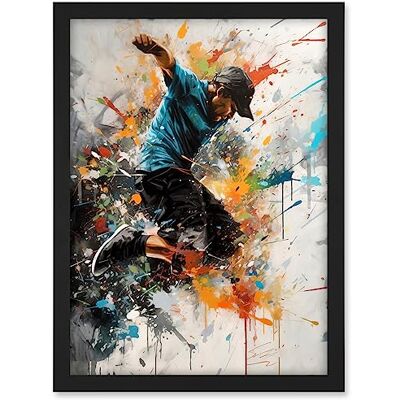 Artery8 Parkour Jump Urban Sport Paint Splat Action Shot Artwork Framed A3 Wall Art Print Artery8 Parkour Jump Urban Sport Paint Splat Action Shot Artwork Framed A3 Wall Art Print