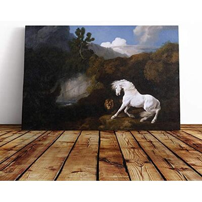 Big Box Art George Stubbs Horse Frightened by a Lion Canvas Print Gallery Wrapped 30mm Frame Wall Art 30x20 inches Ready to Hang Modern Animals Picture Living Room Bedroom Lounge Office Big Box Art George Stubbs Horse Frightened by a Lion Canvas Print Gallery Wrapped 30mm Frame Wall Art 30x20 inches Ready to Hang Modern Animals Picture Living Room Bedroom Lounge Office