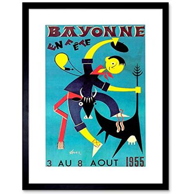 Wee Blue Coo Ad Fair Fete Bayonne Cow Bull France Picture Framed Wall Art Print Wee Blue Coo Ad Fair Fete Bayonne Cow Bull France Picture Framed Wall Art Print
