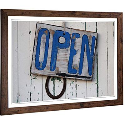 Big Box Art Framed Print of Open Shack Sign Design Wall Art Picture Home Decor for Kitchen, Living, Dining Room, Lounge, Bedroom, Hallway, Office, Walnut, A2 / 24.5x18 Inch / 62x45cm Big Box Art Framed Print of Open Shack Sign Design Wall Art Picture Home Decor for Kitchen, Living, Dining Room, Lounge, Bedroom, Hallway, Office, Walnut, A2 / 24.5x18 Inch / 62x45cm