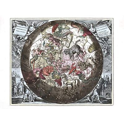 Fine Art Prints Map Keller 1708 Hemisphere Star Constellations World Large XL Wall Art Canvas Print Fine Art Prints Map Keller 1708 Hemisphere Star Constellations World Large XL Wall Art Canvas Print