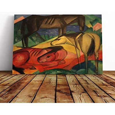 Big Box Art Franz Marc Three Horses Canvas Print Gallery Wrapped 30mm Frame Wall Art 30x20 inches Ready to Hang Modern Animals Picture Living Room Bedroom Lounge Office Big Box Art Franz Marc Three Horses Canvas Print Gallery Wrapped 30mm Frame Wall Art 30x20 inches Ready to Hang Modern Animals Picture Living Room Bedroom Lounge Office