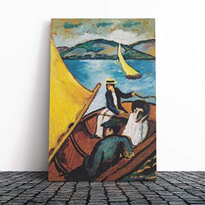 Big Box Art August Macke Sailing Boat on The Tegernsee Canvas Print Gallery Wrapped 30mm Frame Wall Art 20x14 inches Ready to Hang Modern Seascape Picture Living Room Bedroom Lounge Office Big Box Art August Macke Sailing Boat on The Tegernsee Canvas Print Gallery Wrapped 30mm Frame Wall Art 20x14 inches Ready to Hang Modern Seascape Picture Living Room Bedroom Lounge Office