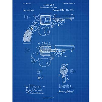 Artery8 Boland Revolving Firearm Revolver Gun Vintage 1885 Patent Plan Premium Wall Art Canvas Print 18X24 Inch Artery8 Boland Revolving Firearm Revolver Gun Vintage 1885 Patent Plan Premium Wall Art Canvas Print 18X24 Inch