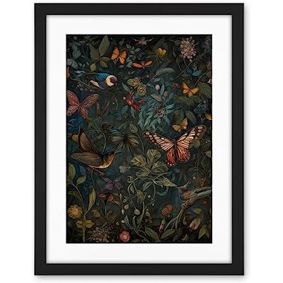 Artery8 William Morris Style Plants Birds and Butterflies Artwork Framed Wall Art Print 18X24 Inch Artery8 William Morris Style Plants Birds and Butterflies Artwork Framed Wall Art Print 18X24 Inch