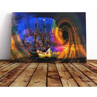 Big Box Art Wall Ship Sailing Abstract Art (2) Canvas Print Gallery Wrapped 30mm Frame Wall Art 24x16 inches Ready to Hang Abstract Seascape Picture Living Room Bedroom Lounge Office Big Box Art Wall Ship Sailing Abstract Art (2) Canvas Print Gallery Wrapped 30mm Frame Wall Art 24x16 inches Ready to Hang Abstract Seascape Picture Living Room Bedroom Lounge Office