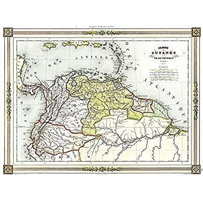Fine Art Prints Duvotenay 1846 Map Colombia Guyana Americas Art Print Canvas Premium Wall Decor Poster Mural Fine Art Prints Duvotenay 1846 Map Colombia Guyana Americas Art Print Canvas Premium Wall Decor Poster Mural
