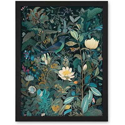Artery8 Audubon Style Birds in Blooming Wildflower Field Artwork Framed Wall Art Print 18X24 Inch Artery8 Audubon Style Birds in Blooming Wildflower Field Artwork Framed Wall Art Print 18X24 Inch