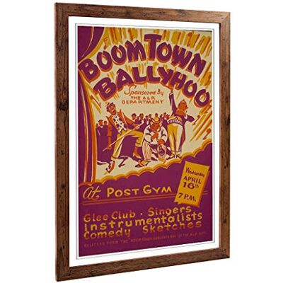 Big Box Art Framed Print of Vintage WPA Poster Boom Town Ballyhoo Design Wall Art Picture Home Decor for Kitchen, Living Room, Bedroom, Hallway, Walnut, A2 / 24.5x18 Inch / 62x45cm Big Box Art Framed Print of Vintage WPA Poster Boom Town Ballyhoo Design Wall Art Picture Home Decor for Kitchen, Living Room, Bedroom, Hallway, Walnut, A2 / 24.5x18 Inch / 62x45cm