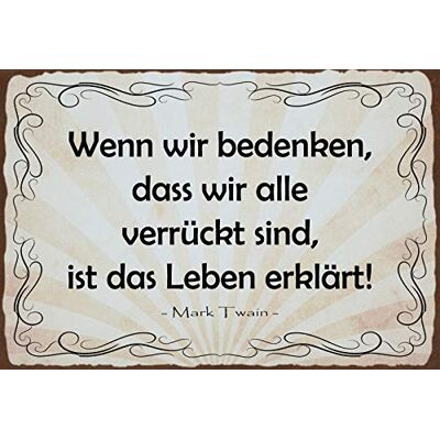 Schatzmix Tin-Plate Sign, Wall Plaque, Sheet metal, Multicoloured, 20x30 cm Schatzmix Tin-Plate Sign, Wall Plaque, Sheet metal, Multicoloured, 20x30 cm