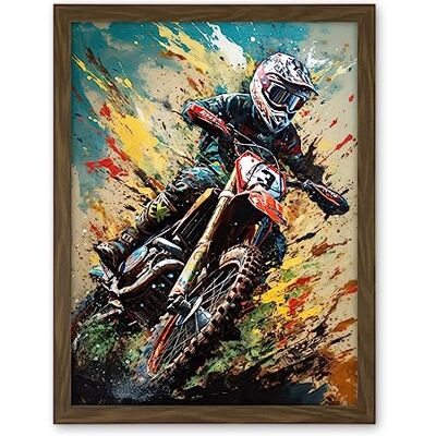 Artery8 Motocross Race Sport Driver Action Shot Painting Artwork Framed Wall Art Print 18X24 Inch Artery8 Motocross Race Sport Driver Action Shot Painting Artwork Framed Wall Art Print 18X24 Inch