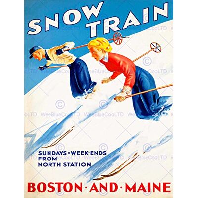 Wee Blue Coo Bumblebeaver TRAVEL TOURISM WINTER SPORT TRANSPORT TRAIN BOSTON MAINE SKIING SKIS USA 30x40 cms ART POSTER PRINT PICTURE CC6969 Wee Blue Coo Bumblebeaver TRAVEL TOURISM WINTER SPORT TRANSPORT TRAIN BOSTON MAINE SKIING SKIS USA 30x40 cms ART POSTER PRINT PICTURE CC6969