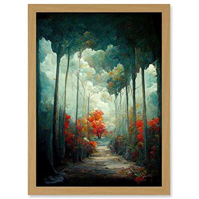 Artery8 - Autumn Forest Path - A4 - Framed Wall Art Artery8 - Autumn Forest Path - A4 - Framed Wall Art