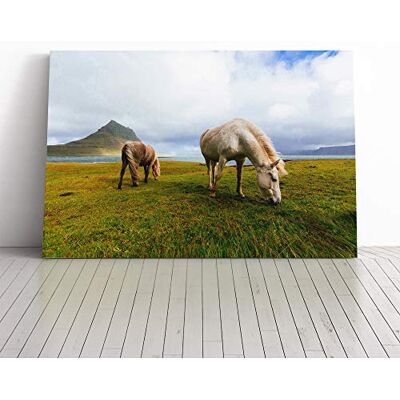 Big Box Art Grazing Horses Landscape Canvas Print Gallery Wrapped 30mm Frame Wall Art 20x14 inches Ready to Hang Modern Animals Picture Living Room Bedroom Lounge Office Big Box Art Grazing Horses Landscape Canvas Print Gallery Wrapped 30mm Frame Wall Art 20x14 inches Ready to Hang Modern Animals Picture Living Room Bedroom Lounge Office