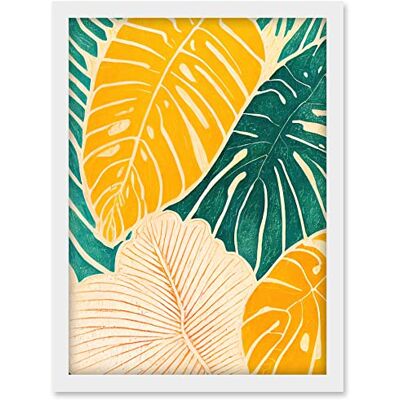 Doppelganger33 LTD Tropical Monstera Cheese Plant Leaf Boho Painting Artwork Framed A3 Wall Art Print Doppelganger33 LTD Tropical Monstera Cheese Plant Leaf Boho Painting Artwork Framed A3 Wall Art Print