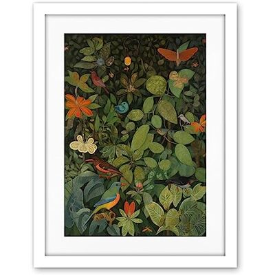 Artery8 Audubon Style Birds and Insects in Jungle Artwork Framed Wall Art Print 18X24 Inch Artery8 Audubon Style Birds and Insects in Jungle Artwork Framed Wall Art Print 18X24 Inch