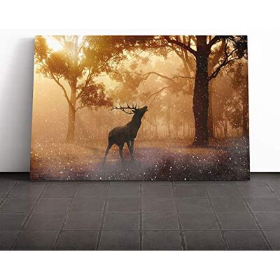 Big Box Art Stag in an Autumn Forest Landscape Canvas Print Gallery Wrapped 30mm Frame Wall Art 30x20 inches Ready to Hang Modern Animals Picture Living Room Bedroom Lounge Office Big Box Art Stag in an Autumn Forest Landscape Canvas Print Gallery Wrapped 30mm Frame Wall Art 30x20 inches Ready to Hang Modern Animals Picture Living Room Bedroom Lounge Office