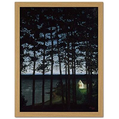Fine Art Prints Sohlberg Fisherman's Cottage Landscape Forest Painting Large Framed Art Print Poster Wall Decor 18x24 in Fine Art Prints Sohlberg Fisherman's Cottage Landscape Forest Painting Large Framed Art Print Poster Wall Decor 18x24 in