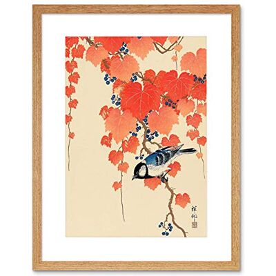 Wee Blue Coo Painting Japan Nature Bird Ivy Berry Shoson Ohara Framed Wall Art Print Wee Blue Coo Painting Japan Nature Bird Ivy Berry Shoson Ohara Framed Wall Art Print
