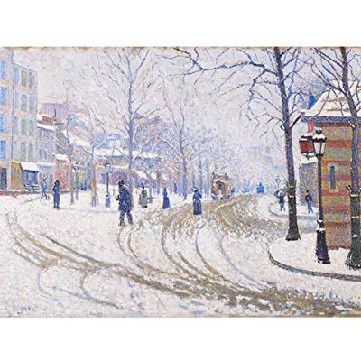 Fine Art Prints Paul Signac Snow Boulevard De Clichy Paris Large Wall Art Print Canvas Premium Poster Mural Fine Art Prints Paul Signac Snow Boulevard De Clichy Paris Large Wall Art Print Canvas Premium Poster Mural