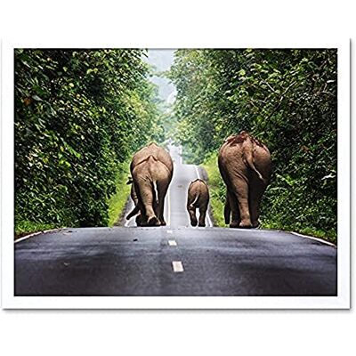 Fine Art Prints Khunkay Wild Elephants Road Forest Thailand Photo Unframed Wall Art Print Poster Home Decor Premium Fine Art Prints Khunkay Wild Elephants Road Forest Thailand Photo Unframed Wall Art Print Poster Home Decor Premium