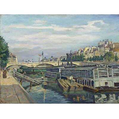Artery8 Guillaumin The Bridge Of Louis Philippe Painting Premium Wall Art Canvas Print 18X24 Inch Artery8 Guillaumin The Bridge Of Louis Philippe Painting Premium Wall Art Canvas Print 18X24 Inch