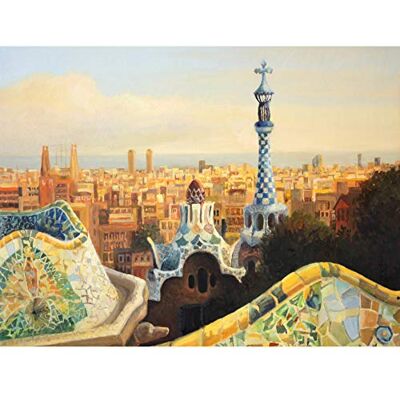 Fine Art Prints Park Guell Painting Barcelona Large Wall Art Print Canvas Premium Poster, 18 x 24 inches Fine Art Prints Park Guell Painting Barcelona Large Wall Art Print Canvas Premium Poster, 18 x 24 inches