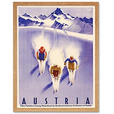 Wee Blue Coo Travel Tourism Winter Sport Austria Ski Snow Alps Art Print Framed Poster Wall Decor 12X16 Inch Wee Blue Coo Travel Tourism Winter Sport Austria Ski Snow Alps Art Print Framed Poster Wall Decor 12X16 Inch