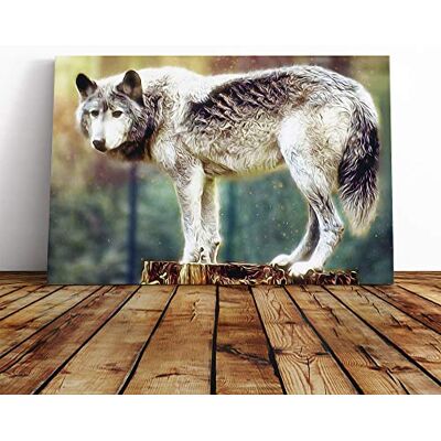 Big Box Art Wall Abstract Wolf Art (2) Canvas Print Gallery Wrapped 30mm Frame Wall Art 30x20 inches Ready to Hang Abstract Animals Picture Living Room Bedroom Lounge Office Big Box Art Wall Abstract Wolf Art (2) Canvas Print Gallery Wrapped 30mm Frame Wall Art 30x20 inches Ready to Hang Abstract Animals Picture Living Room Bedroom Lounge Office
