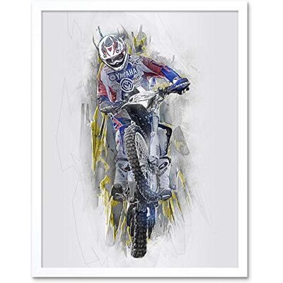 Wee Blue Coo Dirt Bike Motocross Sport Graphic Art Print Framed Poster Wall Decor 12X16 Inch Wee Blue Coo Dirt Bike Motocross Sport Graphic Art Print Framed Poster Wall Decor 12X16 Inch