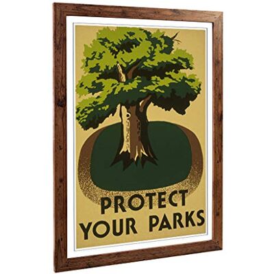 Big Box Art Framed Print of Vintage WPA Poster Protect Your Parks Design Wall Art Picture Home Decor for Kitchen, Living Room, Bedroom, Hallway, Walnut, A2 / 24.5x18 Inch / 62x45cm Big Box Art Framed Print of Vintage WPA Poster Protect Your Parks Design Wall Art Picture Home Decor for Kitchen, Living Room, Bedroom, Hallway, Walnut, A2 / 24.5x18 Inch / 62x45cm