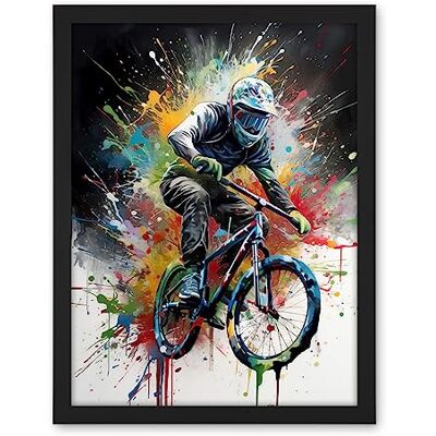 Artery8 Mountain Biking Extreme Sport Paint Splat Portrait Artwork Framed Wall Art Print 18X24 Inch Artery8 Mountain Biking Extreme Sport Paint Splat Portrait Artwork Framed Wall Art Print 18X24 Inch