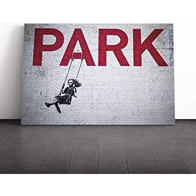 Big Box Art Banksy Girl os Swing Park Graffiti Wall Art Canvas Print Gallery Wrapped 30mm Frame Wall Decor 30x20 inches Ready to Hang Pop Art People Picture Living Room Bedroom Lounge Office Big Box Art Banksy Girl os Swing Park Graffiti Wall Art Canvas Print Gallery Wrapped 30mm Frame Wall Decor 30x20 inches Ready to Hang Pop Art People Picture Living Room Bedroom Lounge Office
