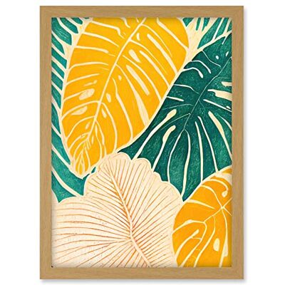 Doppelganger33 LTD Tropical Monstera Cheese Plant Leaf Boho Painting Artwork Framed A3 Wall Art Print Doppelganger33 LTD Tropical Monstera Cheese Plant Leaf Boho Painting Artwork Framed A3 Wall Art Print