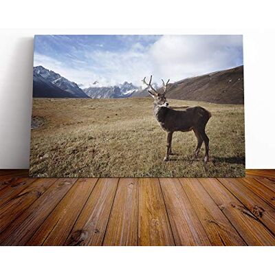Big Box Art Stag Deer Mountain Landscape Canvas Print Gallery Wrapped 30mm Frame Wall Art 20x14 inches Ready to Hang Modern Animals Picture Living Room Bedroom Lounge Office Big Box Art Stag Deer Mountain Landscape Canvas Print Gallery Wrapped 30mm Frame Wall Art 20x14 inches Ready to Hang Modern Animals Picture Living Room Bedroom Lounge Office