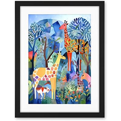 Artery8 Grazing Animals Folk Art Watercolour Painting Artwork Framed Wall Art Print 18X24 Inch Artery8 Grazing Animals Folk Art Watercolour Painting Artwork Framed Wall Art Print 18X24 Inch
