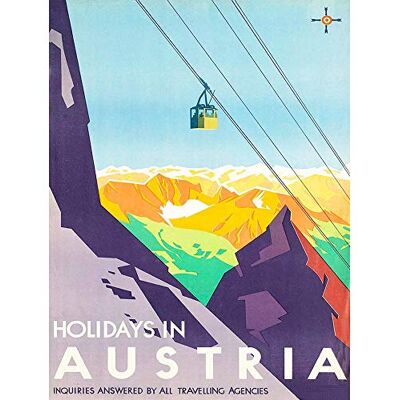 Wee Blue Coo Travel Tourism Austria Winter Sport Ski Lift Mountain View Alpine Snow Peak Art Print Poster Decor 12X16 Inch Wee Blue Coo Travel Tourism Austria Winter Sport Ski Lift Mountain View Alpine Snow Peak Art Print Poster Decor 12X16 Inch