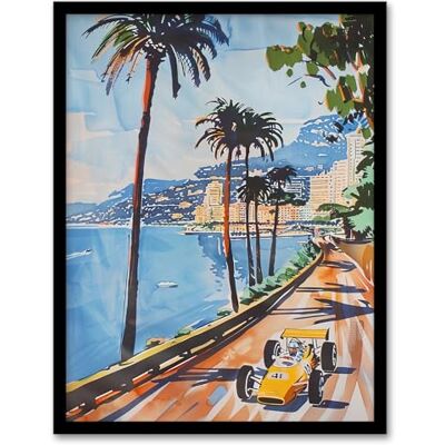 Artery8 Motor Sport Race Monaco Watercolour 1973 Vintage Man Cave Artwork Framed Wall Art Print A4 Artery8 Motor Sport Race Monaco Watercolour 1973 Vintage Man Cave Artwork Framed Wall Art Print A4