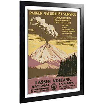 Big Box Art Framed Print of Vintage WPA Poster Lassen Volcanic National Park Design Wall Art Picture Home Decor for Kitchen, Living Room, Bedroom, Hallway, Black, A2 / 24.5x18 Inch / 62x45cm Big Box Art Framed Print of Vintage WPA Poster Lassen Volcanic National Park Design Wall Art Picture Home Decor for Kitchen, Living Room, Bedroom, Hallway, Black, A2 / 24.5x18 Inch / 62x45cm