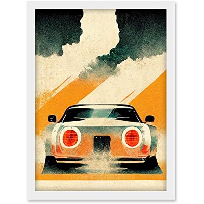 Doppelganger33 LTD Japanese Sports Car Vintage Vector Yellow Silver Black Artwork Framed A3 Wall Art Print Doppelganger33 LTD Japanese Sports Car Vintage Vector Yellow Silver Black Artwork Framed A3 Wall Art Print