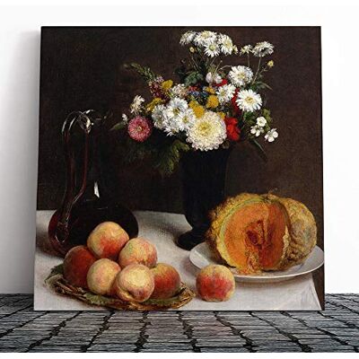 Big Box Art Canvas Print Wall Art Henri Fantin-Latour Flowers and Fruit Mounted & Stretched Box Frame Picture Home Decor for Kitchen, Living Room, Bedroom, Hallway, Muli-Colour, 14x14 Inch Big Box Art Canvas Print Wall Art Henri Fantin-Latour Flowers and Fruit Mounted & Stretched Box Frame Picture Home Decor for Kitchen, Living Room, Bedroom, Hallway, Muli-Colour, 14x14 Inch