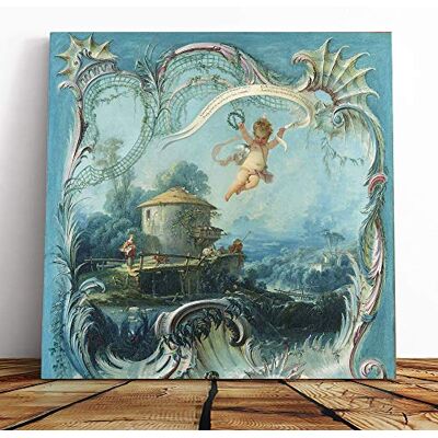Big Box Art Canvas Print Wall Art Francois Boucher Cupid in Enchanted Landscape Mounted & Stretched Box Frame Picture Home Decor for Kitchen, Living Room, Bedroom, Muli-Colour, 14x14 Inch Big Box Art Canvas Print Wall Art Francois Boucher Cupid in Enchanted Landscape Mounted & Stretched Box Frame Picture Home Decor for Kitchen, Living Room, Bedroom, Muli-Colour, 14x14 Inch