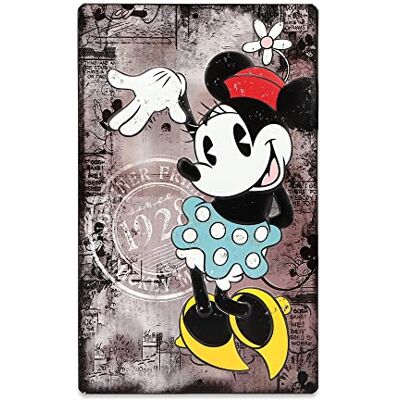 Open Road Brands Disney Minnie Mouse Since 1928 Metal Wall Art Vintage Minnie Mouse Sign for Kids' Bedroom, Play Room or Movie Room Open Road Brands Disney Minnie Mouse Since 1928 Metal Wall Art Vintage Minnie Mouse Sign for Kids' Bedroom, Play Room or Movie Room
